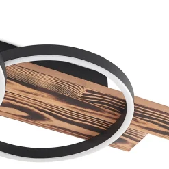 Lindby LED-loftlampe Sentoa, træ, 100 cm lang, 3.000 K