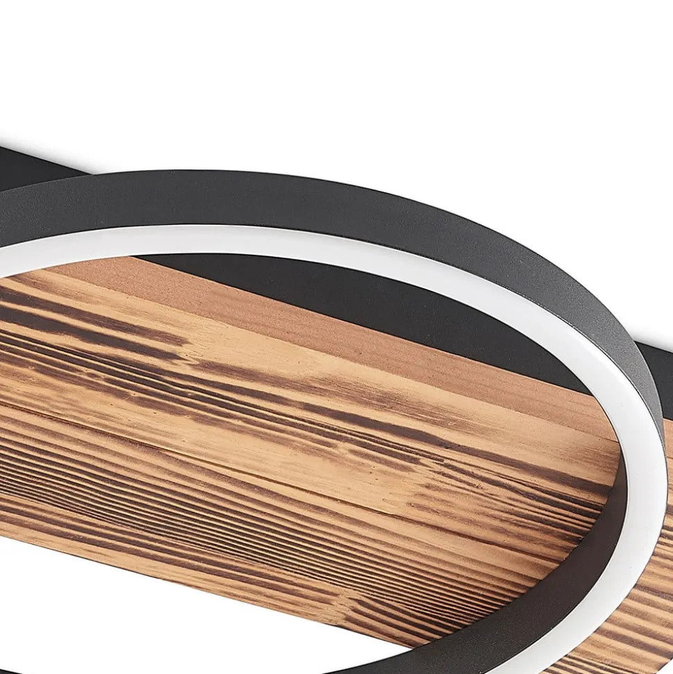 Lindby LED-loftlampe Sentoa, træ, 52,8 cm lang, 3.000 K