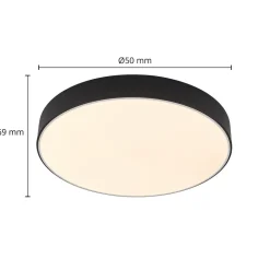 Lindby LED-loftlampe Simera, Ø 50 cm, sort, metal