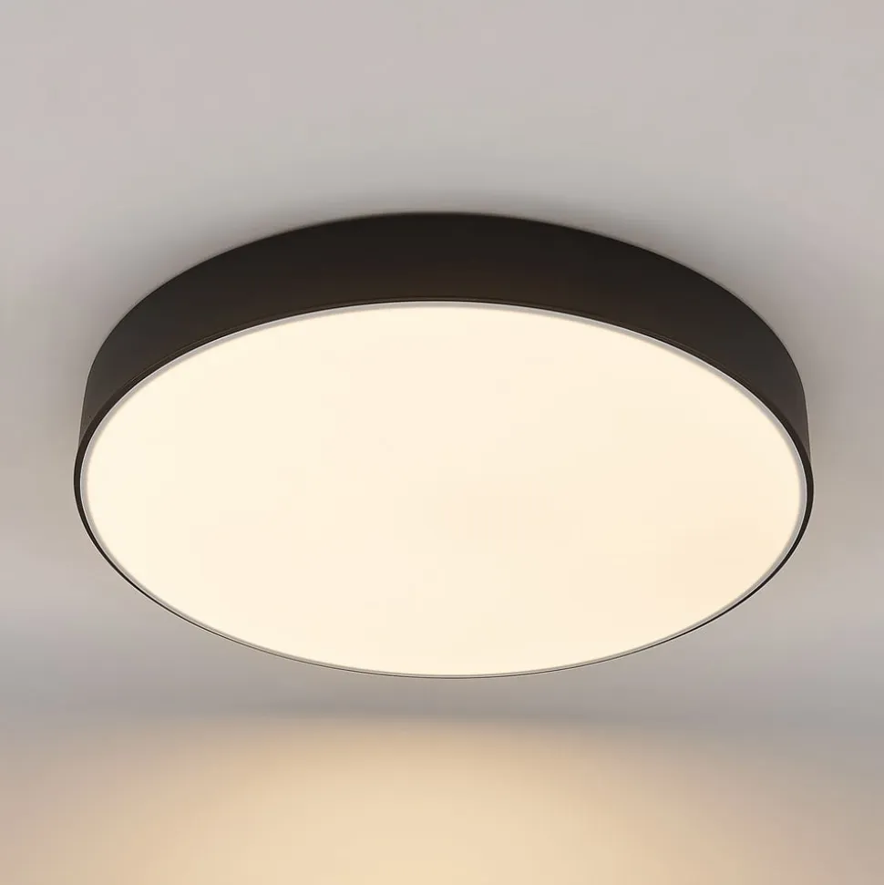 Lindby LED-loftlampe Simera, Ø 50 cm, sort, metal