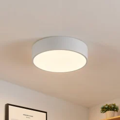 Lindby LED-loftlampe Simera, Ø 30 cm, hvid, metal