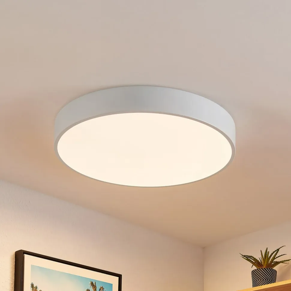 Lindby LED-loftlampe Simera, Ø 50 cm, hvid, metal