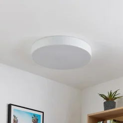 Lindby LED-loftlampe Simera, Ø 50 cm, hvid, metal