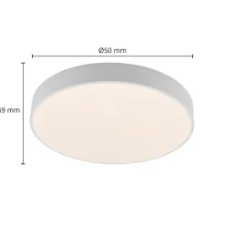 Lindby LED-loftlampe Simera, Ø 50 cm, hvid, metal
