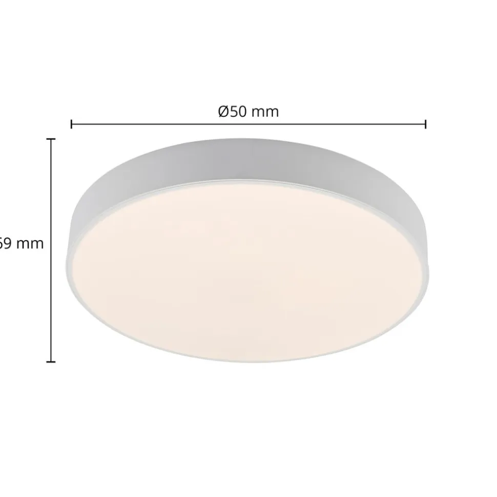 Lindby LED-loftlampe Simera, Ø 50 cm, hvid, metal