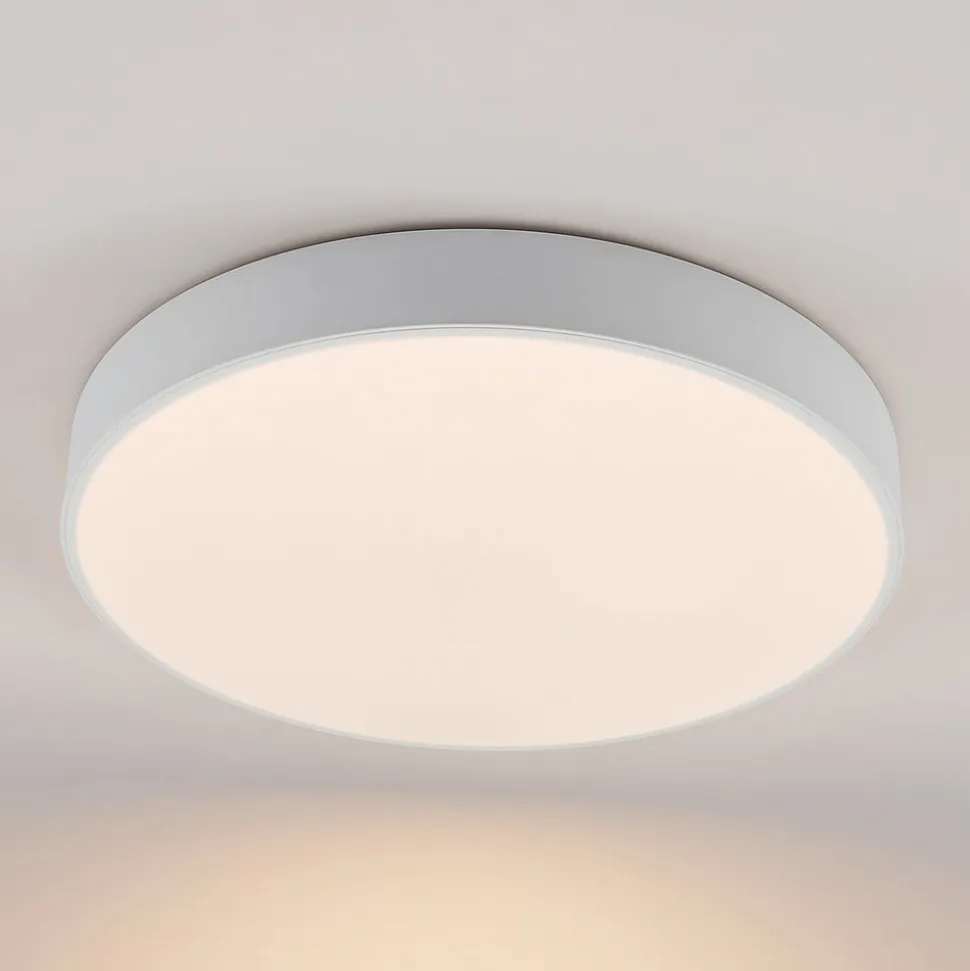 Lindby LED-loftlampe Simera, Ø 50 cm, hvid, metal