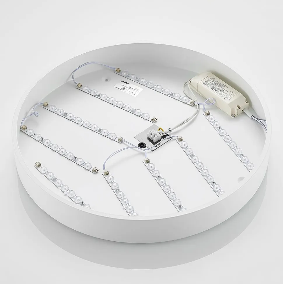 Lindby LED-loftlampe Simera, Ø 50 cm, hvid, metal