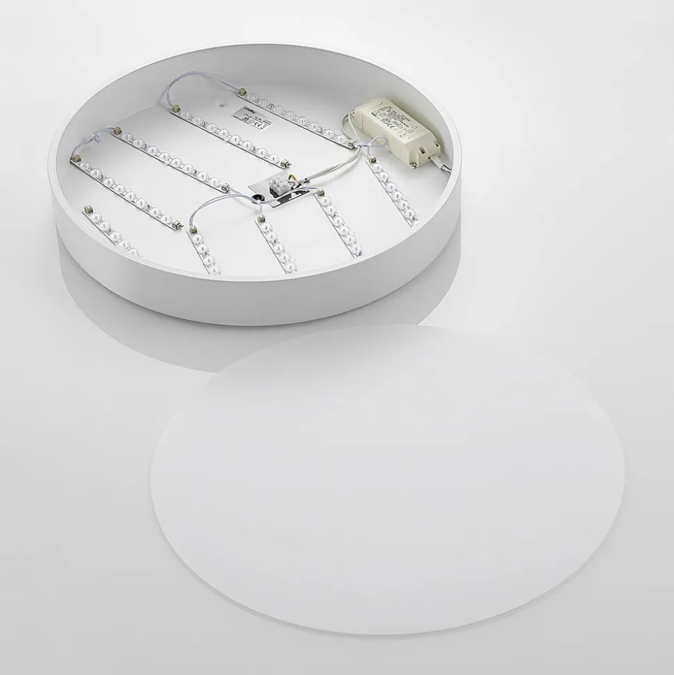Lindby LED-loftlampe Simera, Ø 50 cm, hvid, metal