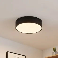 Lindby LED-loftlampe Simera, Ø 30 cm, sort, hvid