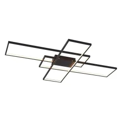 Lindby LED-loftlampe Tetson, sort, metal, dæmpbar