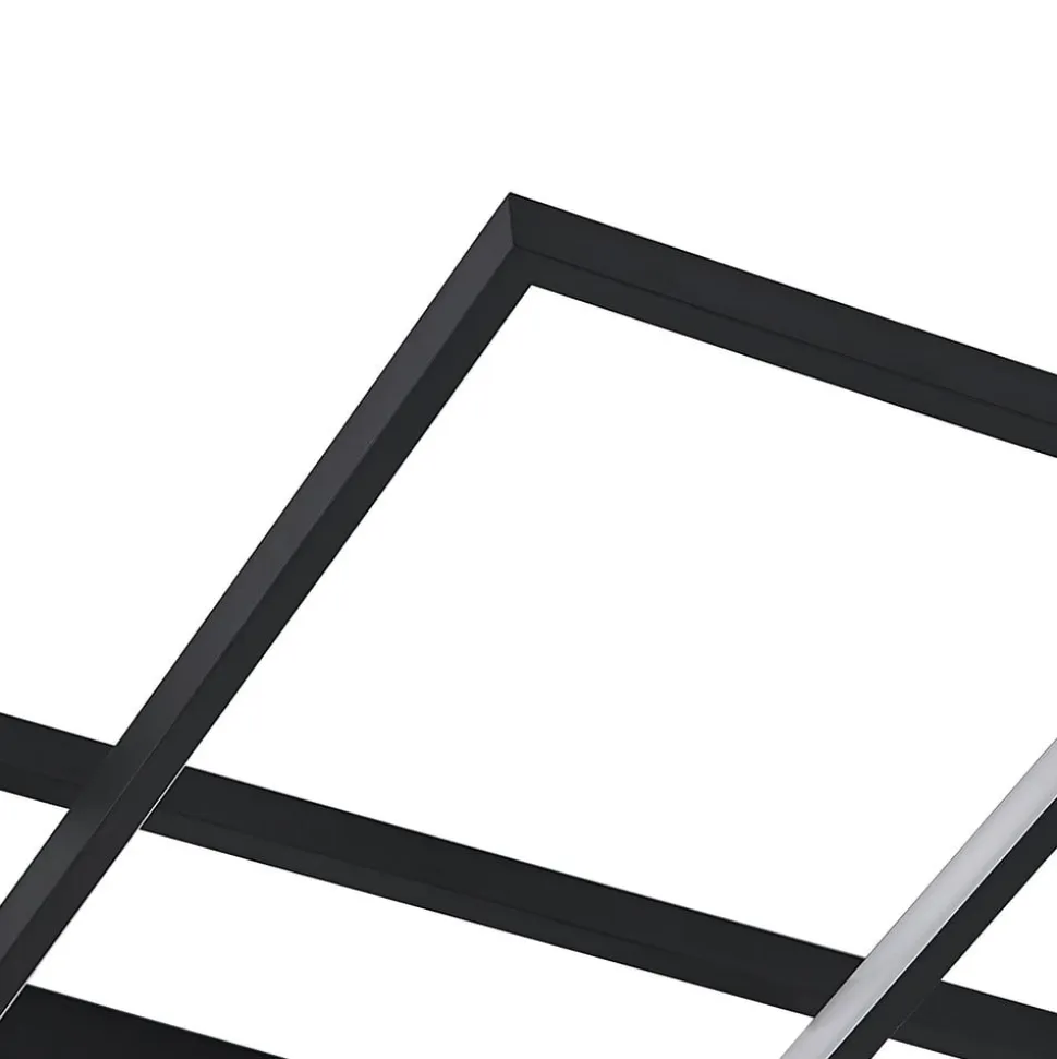 Lindby LED-loftlampe Tetson, sort, metal, dæmpbar
