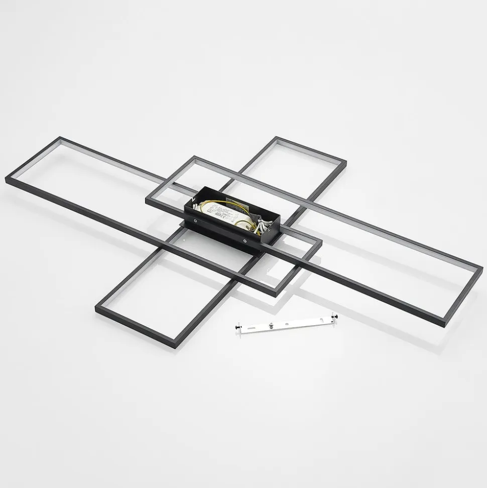Lindby LED-loftlampe Tetson, sort, metal, dæmpbar