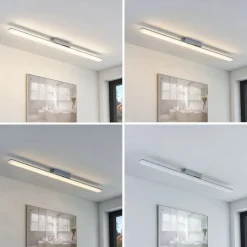 Lindby LED-loftlampe til badeværelset Levke, 100 cm, dæmpbar, IP44