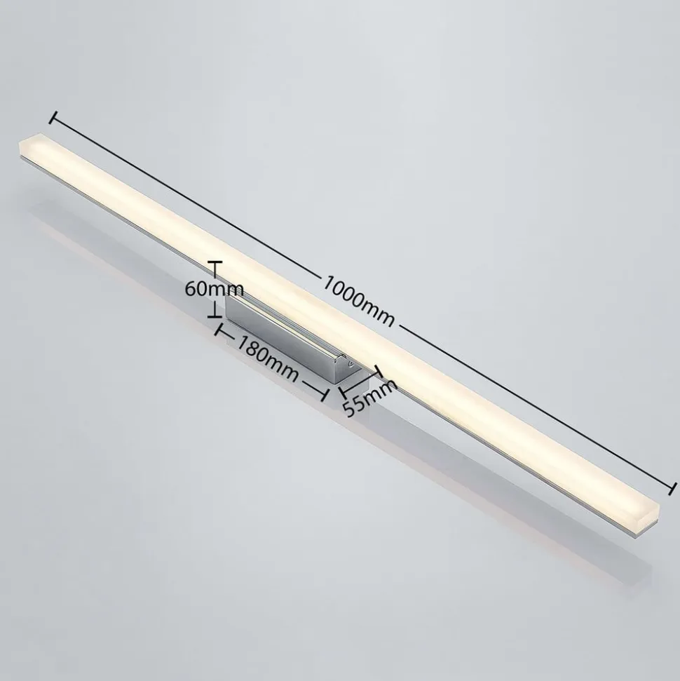 Lindby LED-loftlampe til badeværelset Levke, 100 cm, dæmpbar, IP44