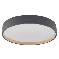 Lindby LED-loftlampe Todor, 50 cm, antracit, CCT, træ