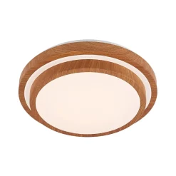 Lindby LED-loftlampe Vaako, Ø 41 cm, metal, trælook
