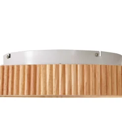 Lindby LED-loftlampe Velua, hvid/lys træ, CCT, Ø 50 cm