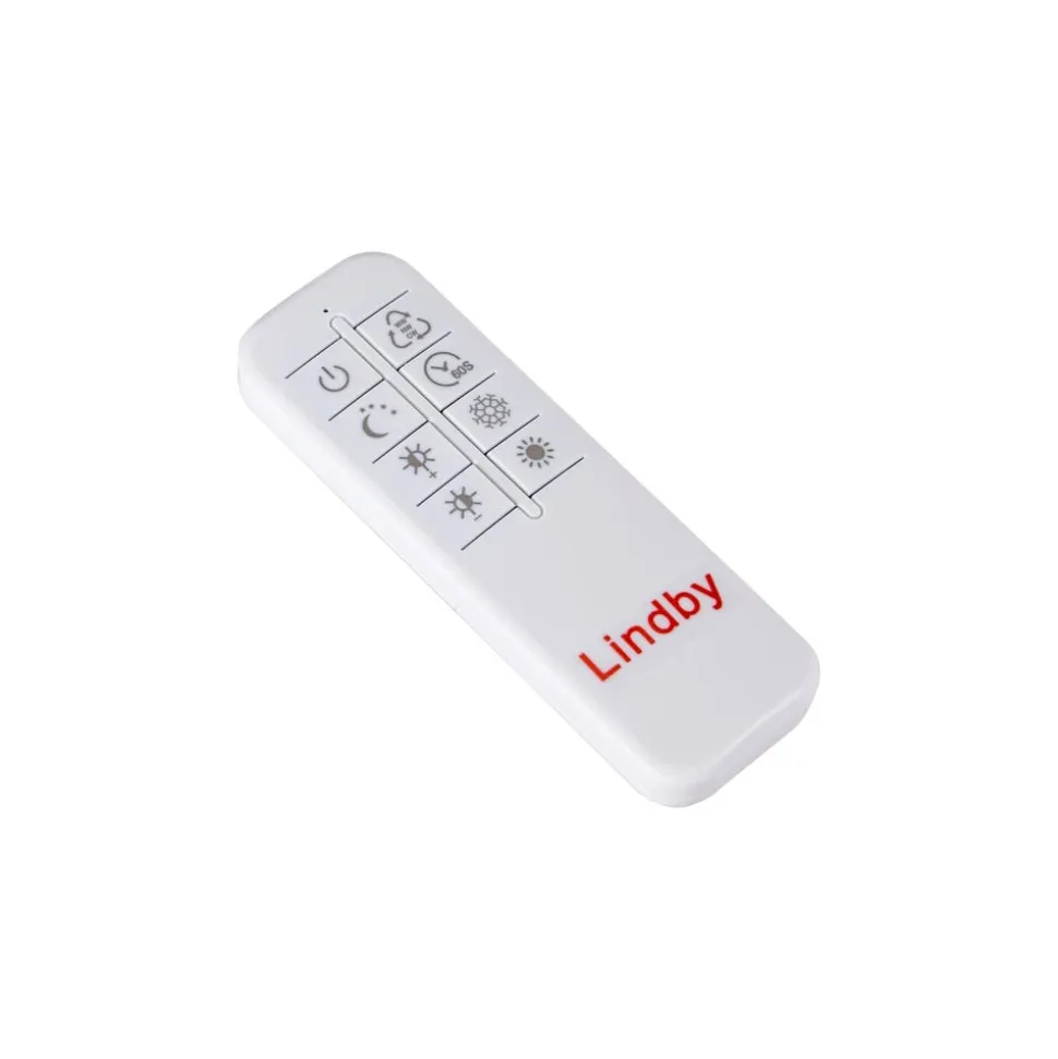 Lindby LED-loftlampe Velua, hvid/lys træ, CCT, Ø 50 cm
