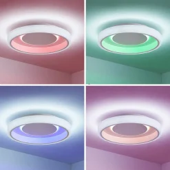 Lindby LED-loftlampe Wikani, hvid, RGB, CCT, dæmpbar