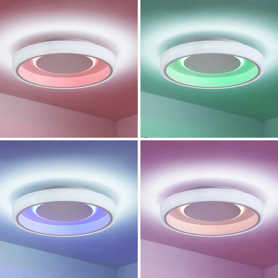Lindby LED-loftlampe Wikani, hvid, RGB, CCT, dæmpbar