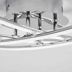 Lindby LED-loftlampe Yael, kromfarvet, metal, 67 cm lang