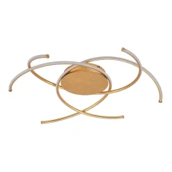 Lindby LED-loftlampe Yareli, guld, metal, Ø 70 cm