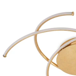 Lindby LED-loftlampe Yareli, guld, metal, Ø 70 cm