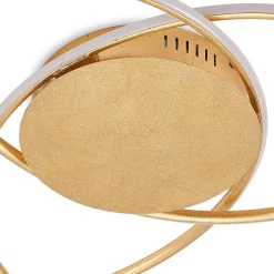 Lindby LED-loftlampe Yareli, guld, metal, Ø 70 cm