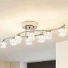 Lindby LED-loftlampe Yaro, 8 lyskilder, krom, dæmpbar