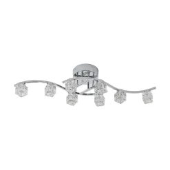 Lindby LED-loftlampe Yaro, 8 lyskilder, krom, dæmpbar