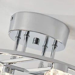Lindby LED-loftlampe Yaro, 8 lyskilder, krom, dæmpbar