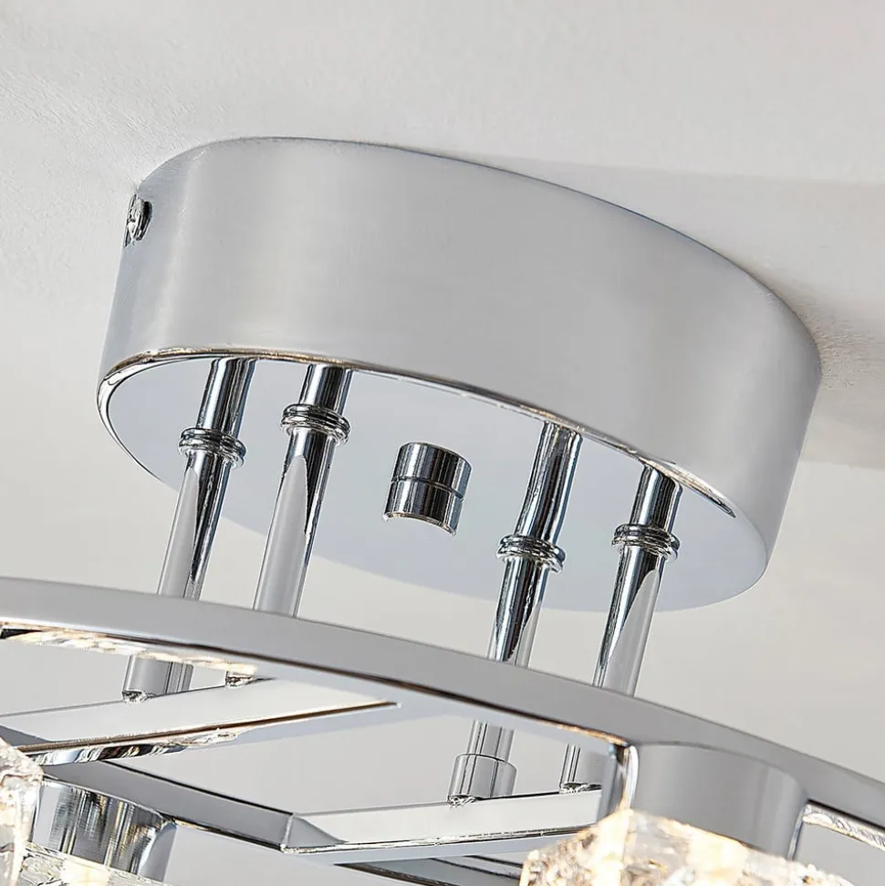 Lindby LED-loftlampe Yaro, 8 lyskilder, krom, dæmpbar