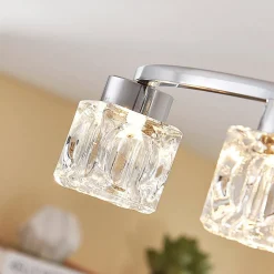 Lindby LED-loftlampe Yaro, 8 lyskilder, krom, dæmpbar