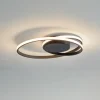 Lindby LED-loftlampe Youna, sort, aluminium, 39 cm, dæmpbar