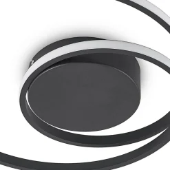 Lindby LED-loftlampe Youna, sort, aluminium, 39 cm, dæmpbar