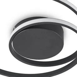 Lindby LED-loftlampe Youna, sort, aluminium, 39 cm, dæmpbar