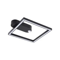 Lindby LED-loftlampe Yulla, 34 cm, sort, sensor