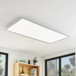Lindby LED-loftlampe Zento, 120 cm, sølv, 4.000 K