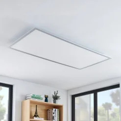 Lindby LED-loftlampe Zento, 120 cm, sølv, 4.000 K