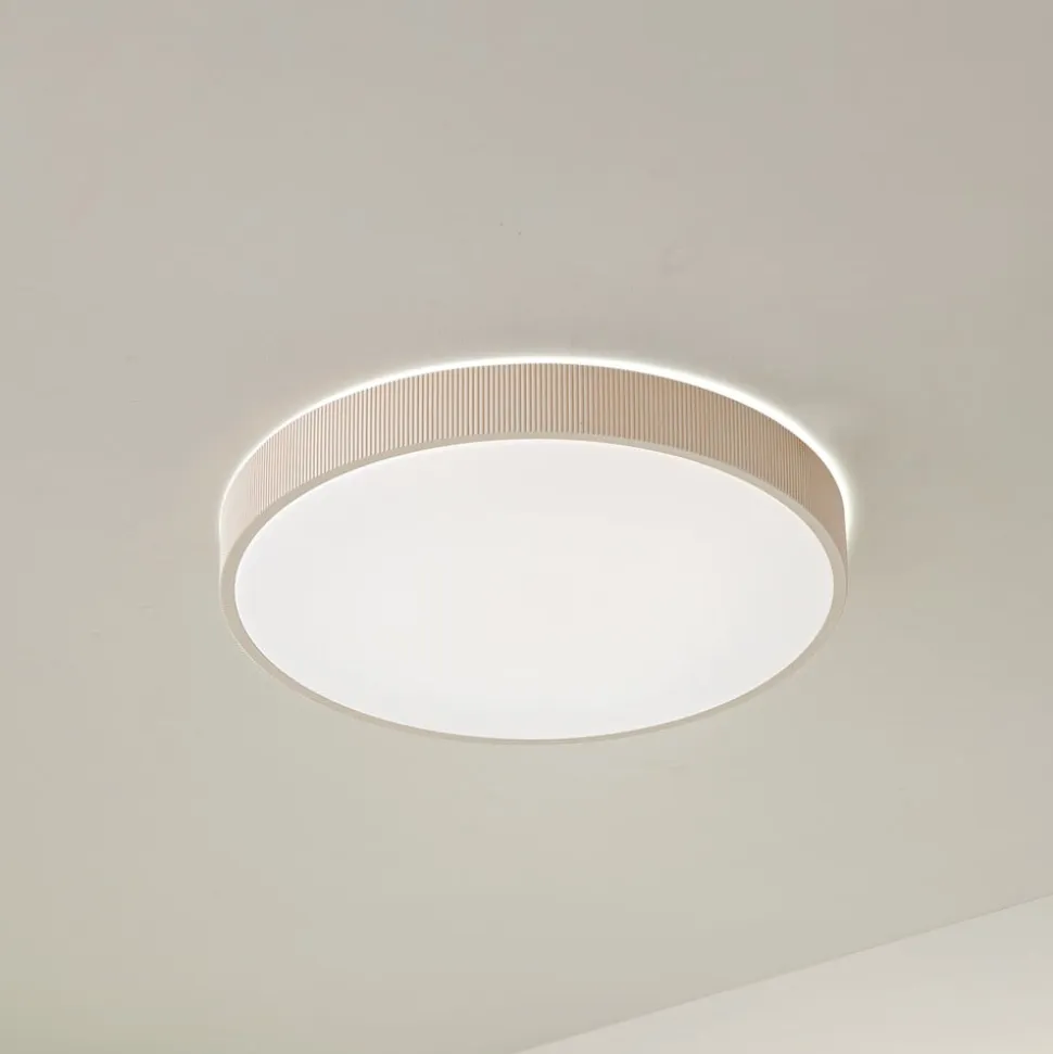 Lindby LED-loftlampe Zylo, beige, Ø 49 cm, CCT, dæmpbar