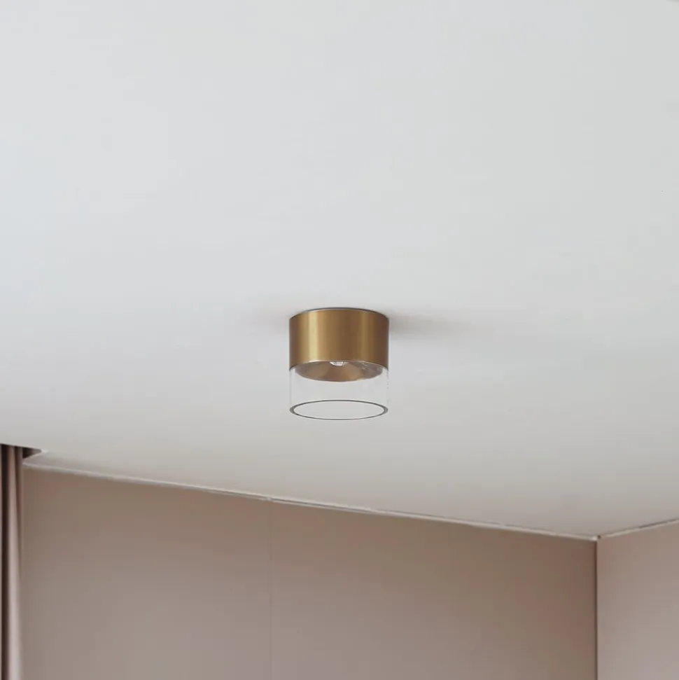 Lindby LED-loftslampe Dalila, guld, Ø 10 cm, aluminium
