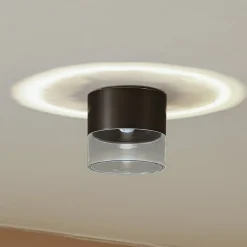 Lindby LED-loftslampe Dalila, sort, Ø 10 cm, aluminium
