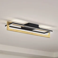Lindby LED-loftslampe Holamu, 80 cm, træ