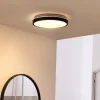 Lindby LED-loftslampe Medon Ø 29 cm sort plast IP44