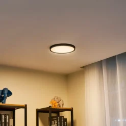 Lindby LED-loftslampe Pravin, Ø 23 cm, 3.000 K, sort