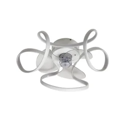 Lindby LED-loftventilator Lomata, hvid, støjsvag, Ø 23 cm