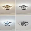 Lindby LED-loftventilator Lomata, sort, støjsvag, Ø 23 cm
