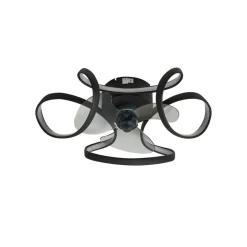 Lindby LED-loftventilator Lomata, sort, støjsvag, Ø 23 cm