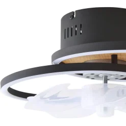 Lindby LED-loftventilator Lomana, sort, støjsvag, CCT