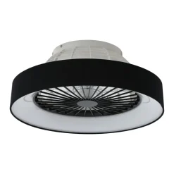Lindby LED-loftventilator Mace, sort, støjsvag, Ø 47 cm